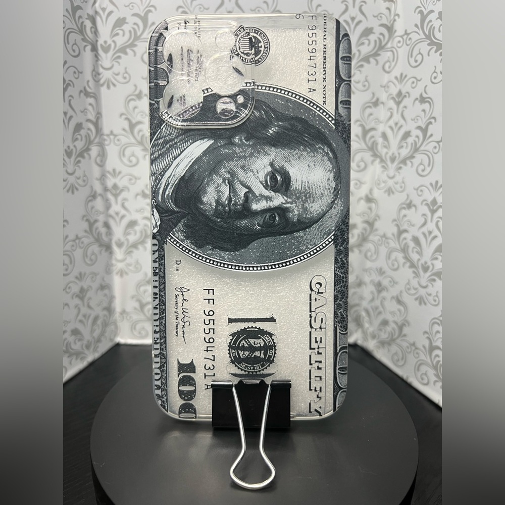 13 pro max iPhone case with money print design